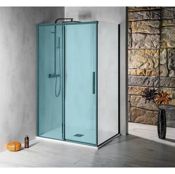 Polysan ALTIS BLACK boční stěna 800mm, čiré sklo, výška 2000mm, čiré sklo