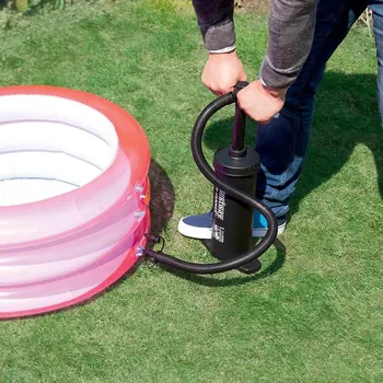 kempingová skříňka Ruční pumpa 37 cm + 3 adaptery, 62086