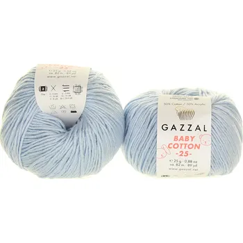 Příze Gazzal Baby Cotton 25 3429 dětská modrá