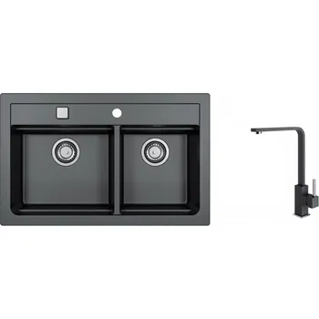 Granitový dřez Alveus SET ATROX 50 / 91 + BATERIE AFRA 91 + 5 % sleva v košíku s kódem SLEVA5