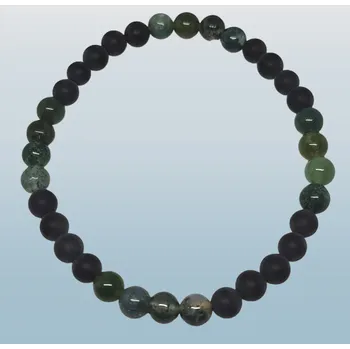 Náramek Pánský náramek s achátem mechovým 6mm