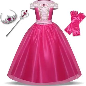 Karnevalový kostým Disney Dětský kostým - šaty pro princeznu Růženku Varianta: Šaty č.17 s doplňky, Velikost: 130 (6 let)