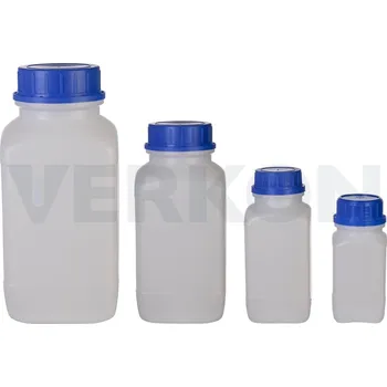 Láhev čtyřhranná s UN kódem a se šroubovým uzávěrem se závitem GL, HDPE, Objem [ml]: 1000, GL [mm]: 54, UN kód: UN3H1/X2.5