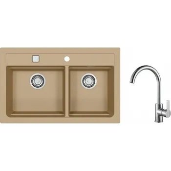 Granitový dřez Alveus SET ATROX 50 / 55 + TONIA CHROM + 5 % sleva v košíku s kódem SLEVA5