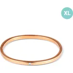JVD Dámský ocelový rose gold pevný náramek se zirkony SSSB0095XI8ROXL