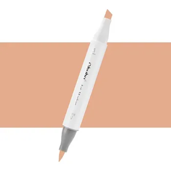 Lihová fixa OHUHU oboustranná Brush & Chisel, E490 Deep Orange