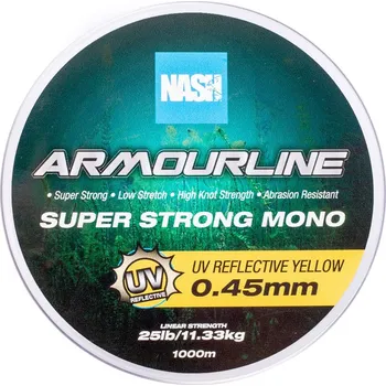 Nash Vlasec Armourline Super Strong Mono UV Yellow 1000 m - 0,45 mm 11,33 kg