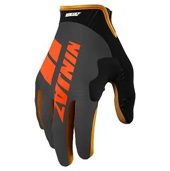 Cyklistické rukavice Ninjaz rukavice Enduro - black/orange velikost S