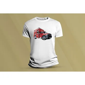 Chlapecké tričko Dětské bavlněné tričko Fire Rescue 2. Bílá velikost S