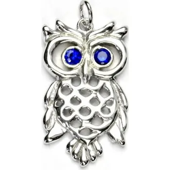 Přívěsek Stříbrný přívěsek sova spinel - P1438 (Stříbrná sova se zirkony)