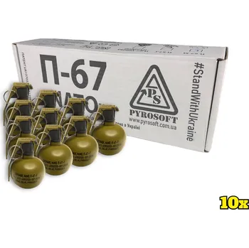 Airsoftová zbraň PYROSOFT 10x Airsoftový ruční granát P-67G NATO