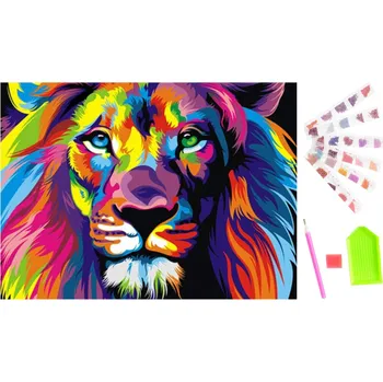 Diamantové malování KIK Diamantové malování Lev 40x30cm