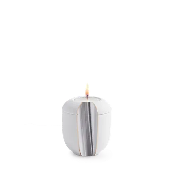 Smuteční dekorace Keramická miniurna Cascade - Bílá