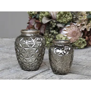 Váza Champagne antik skleněná dekorační váza / svícen Viria - Ø 8*10 cm