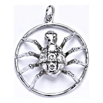 Přívěsek Stříbrný přívěsek pavouk čiré zirkony - P1422 (Stříbrný pavouk se zirkony)