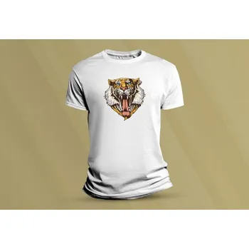 Chlapecké tričko Dětské bavlněné tričko Tygr 5. Bílá velikost M