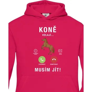 Chlapecká mikina Dětská mikina Koně volají..., Barva Purpurová Bezvatriko.cz 1961