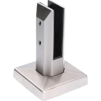 držák skla EB2-US81, broušená nerez K320 /AISI316 - podlahové kotvení pro sklo tl. 13,52 - 17,52 mm