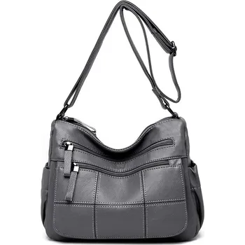 Dámská kožená kabelka FLY FF376 Barva: Šedá, Velikost: 29cm 14cm 23cm