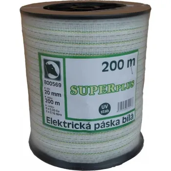 Ohradník Elektrická páska SUPER plus bílozelená 20mm/200m