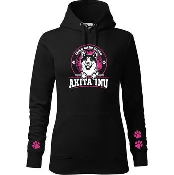Dámská mikina STRIKER Dámská mikina Akita inu Barva: Černá, Velikost: XXL