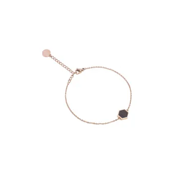 Módní doplněk Náramek Rose Hexagon Bracelet s možností výměny či vrácení do 30 dnů zdarma - S/M 17-21 cm - BSS6