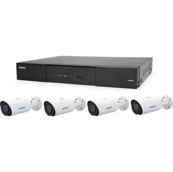 Kompletní kamerový systém Kamerový set 1x AVTECH NVR AVH2109AX a 4x 5MPX IP Motorzoom Bullet kamera AVTECH DGM5546SVAT + 4x Kabel UTP 1x RJ45 - 1x RJ45 Cat5e 15m!