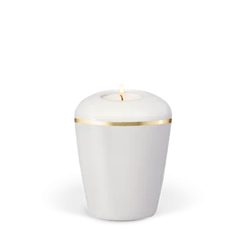 Smuteční dekorace Keramická miniurna Triangle - Bílá