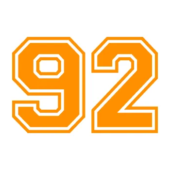 Polep vozidla Startovní číslo 92 typ 4 (06 - oranžová) SAMOLEPKA NA AUTO, NÁLEPKA, FÓLIE, POLEP, TUNING, VLASTNÍ TEXT, TISK, AUTOSAMOLEPKY.cz, POLEPY, OBRÁZEK, LOGO, 3D STICKERS