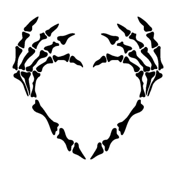 Samolepící dekorace SAMOLEPKA Srdíčko z kostí (01 - černá) NA AUTO, NÁLEPKA, FÓLIE, POLEP, TUNING, VLASTNÍ TEXT, TISK, AUTOSAMOLEPKY.cz, POLEPY, OBRÁZEK, LOGO, SAMOLEPKY