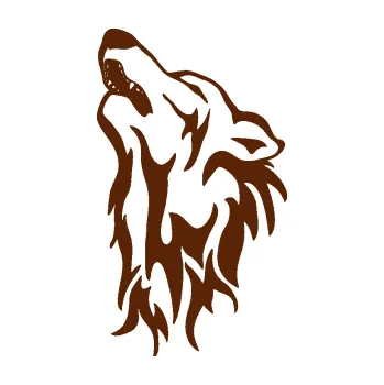 Polep vozidla Vlk 026 levá (15 - hnědá) SAMOLEPKA NA AUTO, NÁLEPKA, FÓLIE, POLEP, TUNING, VLASTNÍ TEXT, TISK, AUTOSAMOLEPKY.cz, POLEPY, OBRÁZEK, LOGO, 3D STICKERS