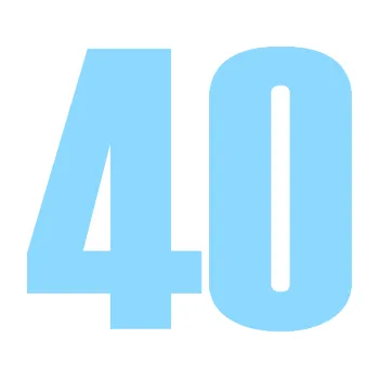 Samolepicí dekorace na vozidlo Startovní číslo 40 typ 2 (03 - světle modrá) SAMOLEPKA NA AUTO, NÁLEPKA, FÓLIE, POLEP, TUNING, VLASTNÍ TEXT, TISK, AUTOSAMOLEPKY.cz, POLEPY, OBRÁZEK, LOGO, 3D STICKERS