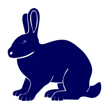 Samolepící dekorace SAMOLEPKA Zajíc 001 levá (23 - tmavě modrá) NA AUTO, NÁLEPKA, FÓLIE, POLEP, TUNING, VLASTNÍ TEXT, TISK, AUTOSAMOLEPKY.cz, POLEPY, OBRÁZEK, LOGO, SAMOLEPKY