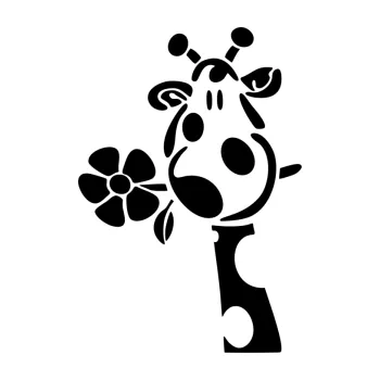 Samolepící dekorace SAMOLEPKA Žirafa 004 levá s kytičkou (06 - oranžová) NA AUTO, NÁLEPKA, FÓLIE, POLEP, TUNING, VLASTNÍ TEXT, TISK, AUTOSAMOLEPKY.cz, POLEPY, OBRÁZEK, LOGO, SAMOLEPKY