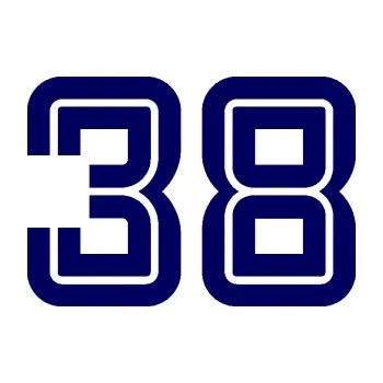 Polep vozidla Startovní číslo 38 typ 7 (23 - tmavě modrá) SAMOLEPKA NA AUTO, NÁLEPKA, FÓLIE, POLEP, TUNING, VLASTNÍ TEXT, TISK, AUTOSAMOLEPKY.cz, POLEPY, OBRÁZEK, LOGO, 3D STICKERS