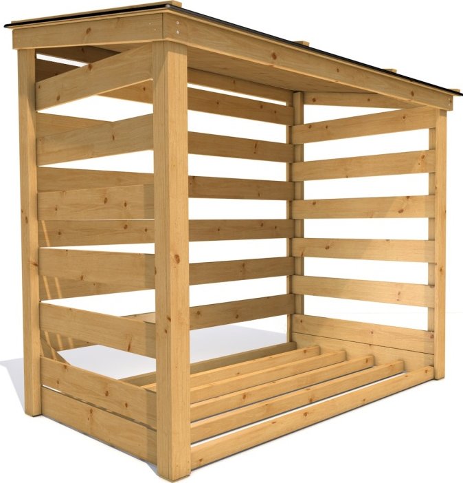 Zahradní dřevník Herold 22120 se zadní stěnou a s podlahovým roštem