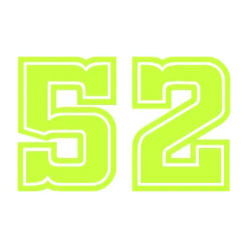 Polep vozidla Startovní číslo 52 typ 5 (27 - limetová) SAMOLEPKA NA AUTO, NÁLEPKA, FÓLIE, POLEP, TUNING, VLASTNÍ TEXT, TISK, AUTOSAMOLEPKY.cz, POLEPY, OBRÁZEK, LOGO, 3D STICKERS