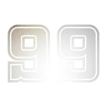 Polep vozidla Startovní číslo 99 typ 5 (82 - odrazková reflexní bílá) SAMOLEPKA NA AUTO, NÁLEPKA, FÓLIE, POLEP, TUNING, VLASTNÍ TEXT, TISK, AUTOSAMOLEPKY.cz, POLEPY, OBRÁZEK, LOGO, 3D STICKERS