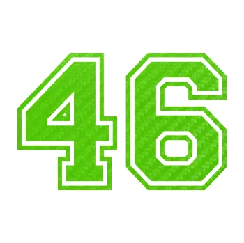 Polep vozidla Startovní číslo 46 typ 4 (58 - 3D karbon zelený kawasaki) SAMOLEPKA NA AUTO, NÁLEPKA, FÓLIE, POLEP, TUNING, VLASTNÍ TEXT, TISK, AUTOSAMOLEPKY.cz, POLEPY, OBRÁZEK, LOGO, 3D STICKERS