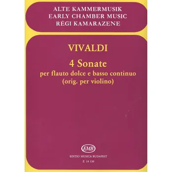 Vivaldi: 4 SONATE / zobcová flétna a klavír (+ violoncello)