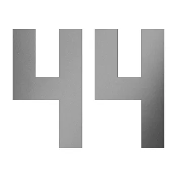 Polep vozidla SAMOLEPKA Startovní číslo 44 (42 - stříbrná metalíza) NA AUTO, NÁLEPKA, FÓLIE, POLEP, TUNING, VLASTNÍ TEXT, TISK, AUTOSAMOLEPKY.cz, POLEPY, OBRÁZEK, LOGO, SAMOLEPKY