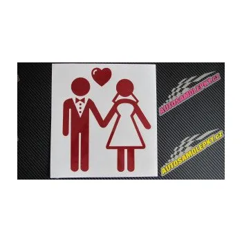 Samolepící dekorace Svatba 001 pravá (17 - šedá) SAMOLEPKA NA AUTO, NÁLEPKA, FÓLIE, POLEP, TUNING, VLASTNÍ TEXT, TISK, AUTOSAMOLEPKY.cz, POLEPY, OBRÁZEK, LOGO, 3D STICKERS