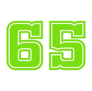 Polep vozidla Startovní číslo 65 typ 5 (04 - zelená kawasaki) SAMOLEPKA NA AUTO, NÁLEPKA, FÓLIE, POLEP, TUNING, VLASTNÍ TEXT, TISK, AUTOSAMOLEPKY.cz, POLEPY, OBRÁZEK, LOGO, 3D STICKERS