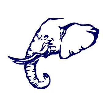 Samolepící dekorace SAMOLEPKA Slon 030 levá hlava (23 - tmavě modrá) NA AUTO, NÁLEPKA, FÓLIE, POLEP, TUNING, VLASTNÍ TEXT, TISK, AUTOSAMOLEPKY.cz, POLEPY, OBRÁZEK, LOGO, SAMOLEPKY