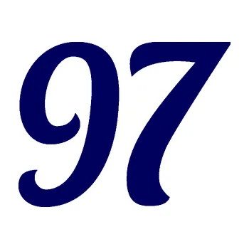 Polep vozidla Startovní číslo 97 typ 3 (23 - tmavě modrá) SAMOLEPKA NA AUTO, NÁLEPKA, FÓLIE, POLEP, TUNING, VLASTNÍ TEXT, TISK, AUTOSAMOLEPKY.cz, POLEPY, OBRÁZEK, LOGO, 3D STICKERS