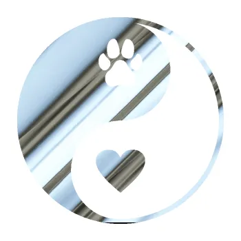 samolepka Yin Yang 002 pravá srdíčko a tlapka (80 - chrom fólie stříbrná zrcadlová) SAMOLEPKA NA AUTO, NÁLEPKA, FÓLIE, POLEP, TUNING, VLASTNÍ TEXT, TISK, AUTOSAMOLEPKY.cz, POLEPY, OBRÁZEK, LOGO, 3D STICKERS