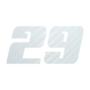 Polep vozidla SAMOLEPKA Startovní číslo 29 typ 6 (51 - 3D karbon bílý) NA AUTO, NÁLEPKA, FÓLIE, POLEP, TUNING, VLASTNÍ TEXT, TISK, AUTOSAMOLEPKY.cz, POLEPY, OBRÁZEK, LOGO, SAMOLEPKY