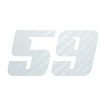 Polep vozidla SAMOLEPKA Startovní číslo 59 typ 6 (51 - 3D karbon bílý) NA AUTO, NÁLEPKA, FÓLIE, POLEP, TUNING, VLASTNÍ TEXT, TISK, AUTOSAMOLEPKY.cz, POLEPY, OBRÁZEK, LOGO, SAMOLEPKY