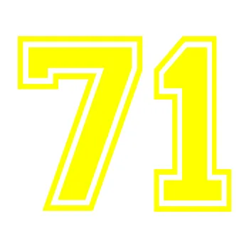 Polep vozidla Startovní číslo 71 typ 4 (05 - žlutá citron) SAMOLEPKA NA AUTO, NÁLEPKA, FÓLIE, POLEP, TUNING, VLASTNÍ TEXT, TISK, AUTOSAMOLEPKY.cz, POLEPY, OBRÁZEK, LOGO, 3D STICKERS