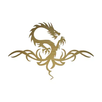 Polep vozidla SAMOLEPKA Tetování 114 drak (64 - škrábaný kov zlatý) NA AUTO, NÁLEPKA, FÓLIE, POLEP, TUNING, VLASTNÍ TEXT, TISK, AUTOSAMOLEPKY.cz, POLEPY, OBRÁZEK, LOGO, SAMOLEPKY